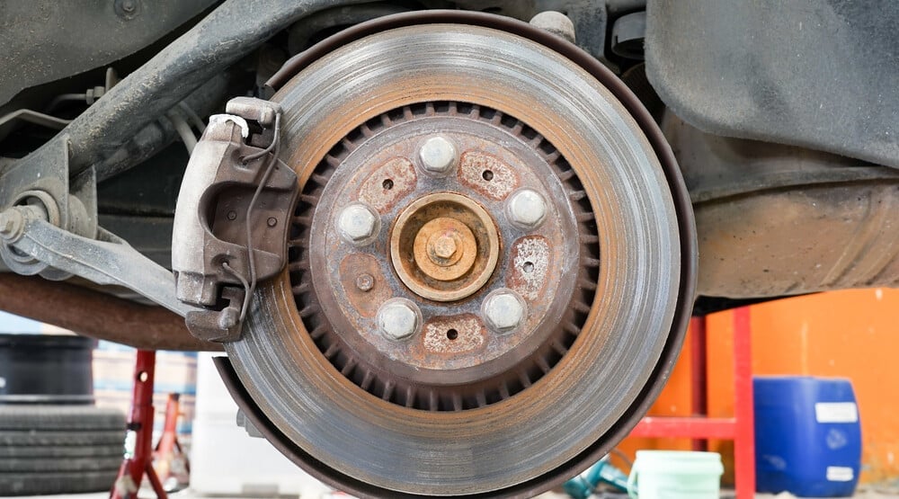 rusty worn brake rotor