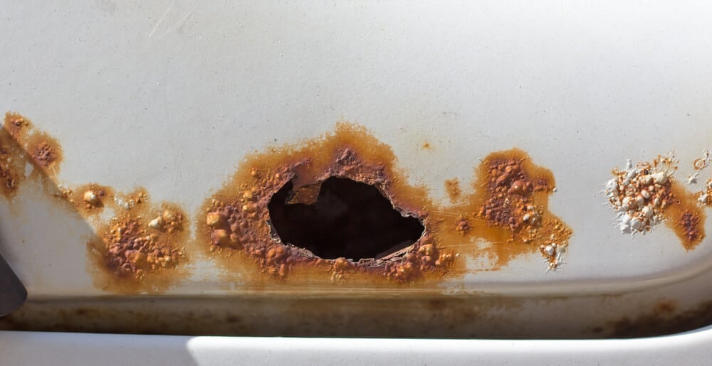 car rust hole