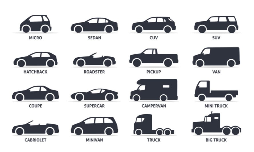 Different Types Of Car With Names