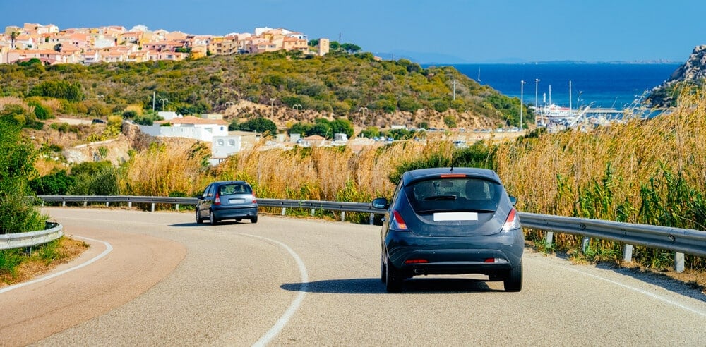 downhill with car