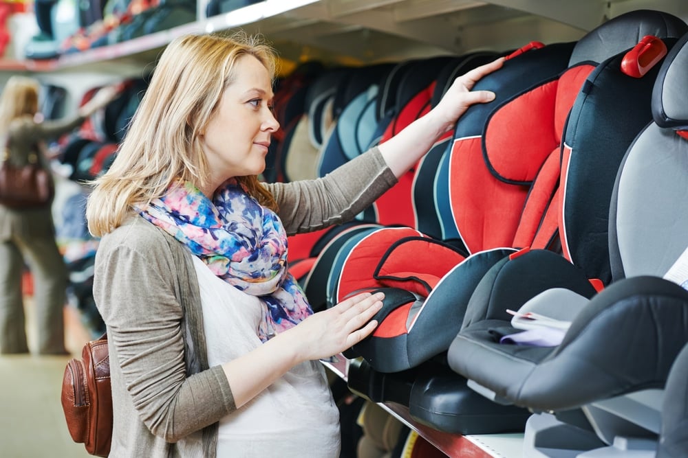 Woman buying car seats