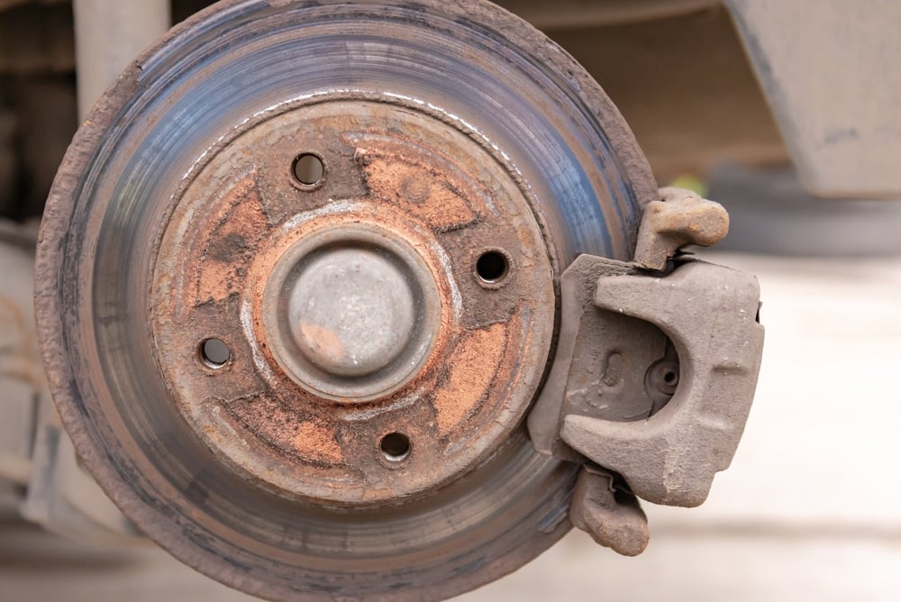 worn and rusty brake rotor