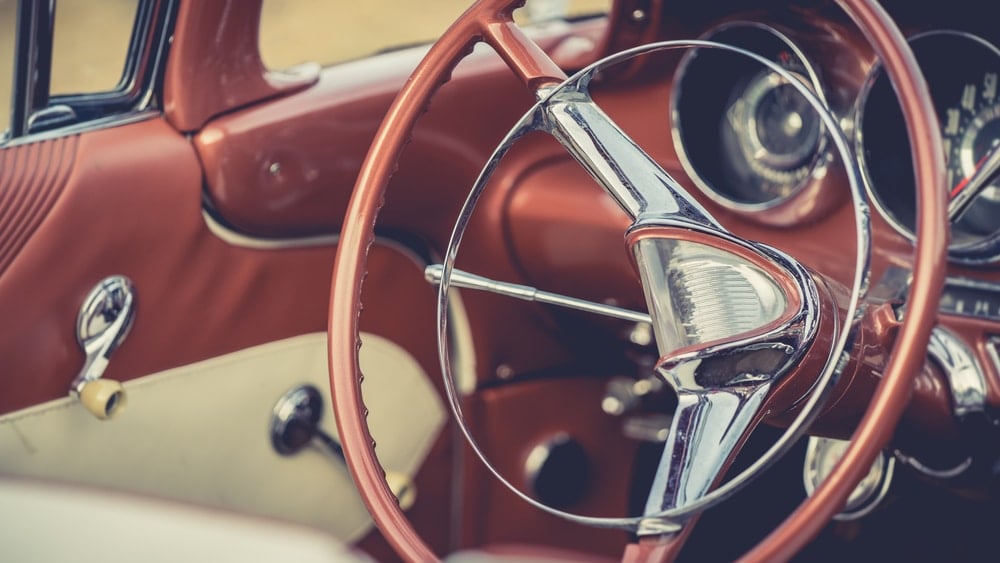 old car steering wheel